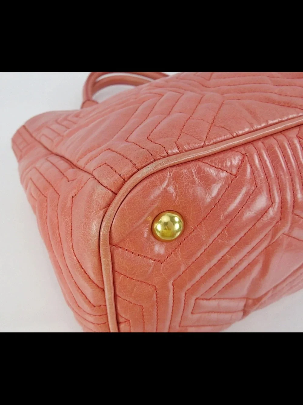 Miu Miu Coral Quilted Leather Top-Handle Bag